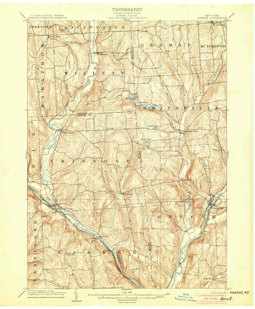 Greene, NY 1904 (1904) USGS Old Topo Map 15x15 NY Quad