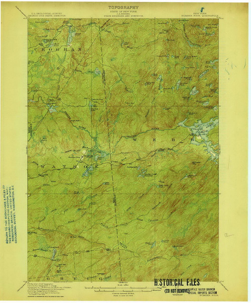 Number Four, NY 1915 (1915) USGS Old Topo Map 15x15 NY Quad