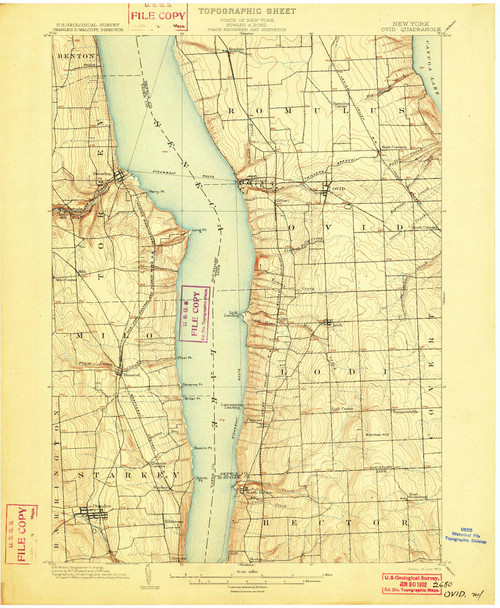 Ovid, NY 1902 (1902) USGS Old Topo Map 15x15 NY Quad