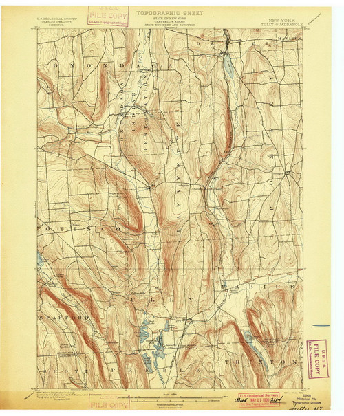 Tully, NY 1900 (1900) USGS Old Topo Map 15x15 NY Quad