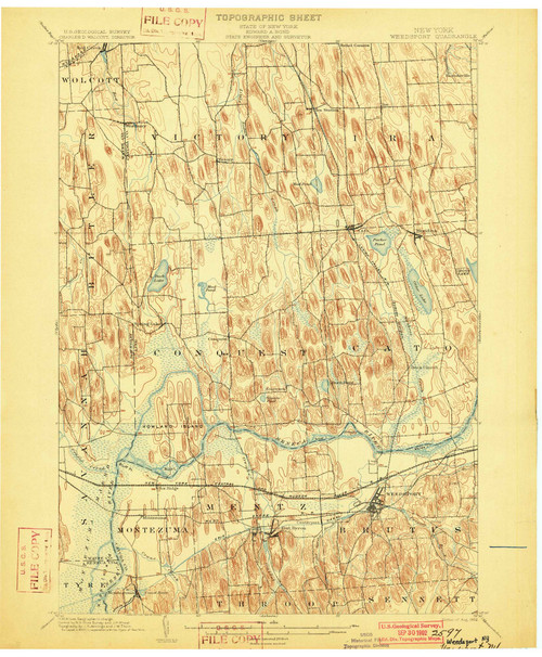 Weedsport, NY 1902 (1902) USGS Old Topo Map 15x15 NY Quad