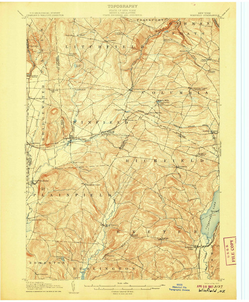Winfield, NY 1907 (1907) USGS Old Topo Map 15x15 NY Quad