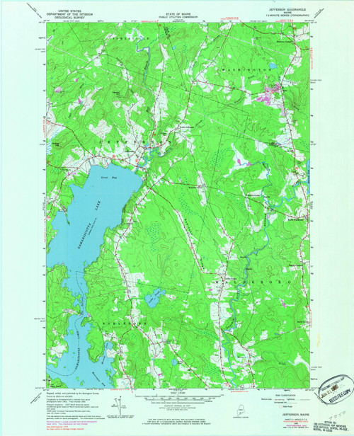 Jefferson, Maine 1965 (1983) USGS Old Topo Map Reprint 7x7 ME Quad 806793