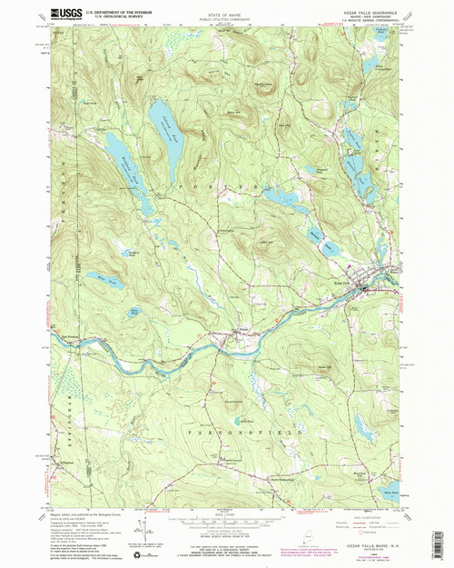 Kezar Falls, Maine 1964 (1989) USGS Old Topo Map Reprint 7x7 ME Quad 105259
