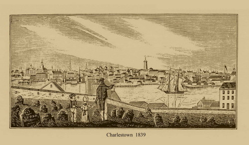 Charlestown, Massachusetts 1839 - John Warner Barber Landscape View Reprint