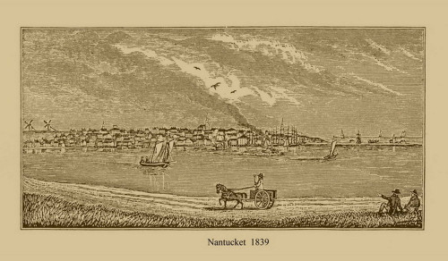 Nantucket, Massachusetts 1839 - John Warner Barber Landscape View Reprint