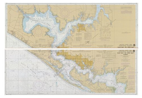 East Bay to West Bay 1983 - Old Map Nautical Chart AC Harbors 11390 - Florida (Gulf Coast)
