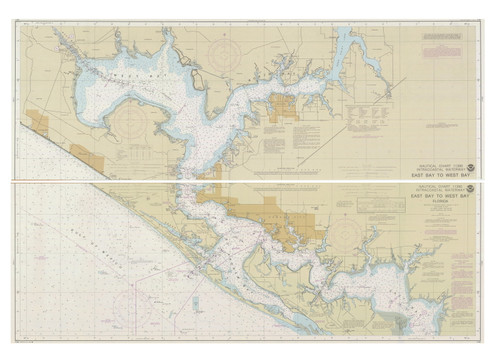 East Bay to West Bay 1987 - Old Map Nautical Chart AC Harbors 11390 - Florida (Gulf Coast)