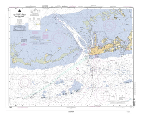 Key West Harbor and Approaches 2001 - Old Map Nautical Chart AC Harbors 584-11441 - Florida (East Coast)
