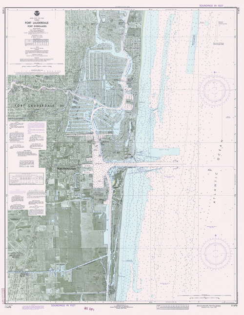 Fort Lauderdale and Port Everglades 1979 - Old Map Nautical Chart AC Harbors 546-11470 - Florida (East Coast)