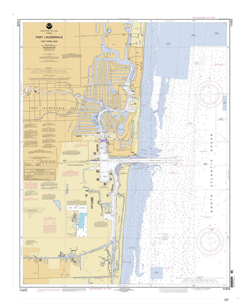 Fort Lauderdale and Port Everglades 2001 - Old Map Nautical Chart AC Harbors 546-11470 - Florida (East Coast)