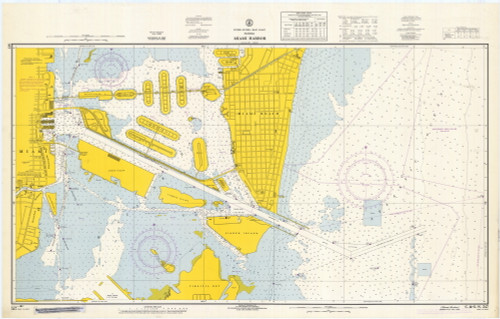 Miami Harbor 1967 - Old Map Nautical Chart AC Harbors 547-11468 - Florida (East Coast)