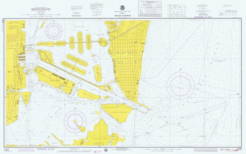 Miami Harbor 1974 - Old Map Nautical Chart AC Harbors 547-11468 - Florida (East Coast)