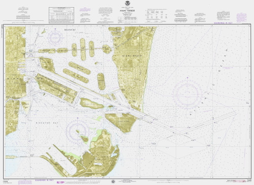 Miami Harbor 1975 - Old Map Nautical Chart AC Harbors 547-11468 - Florida (East Coast)