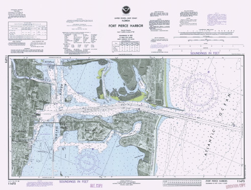 Fort Pierce Harbor 1981 - Old Map Nautical Chart AC Harbors 582-11475 - Florida (East Coast)
