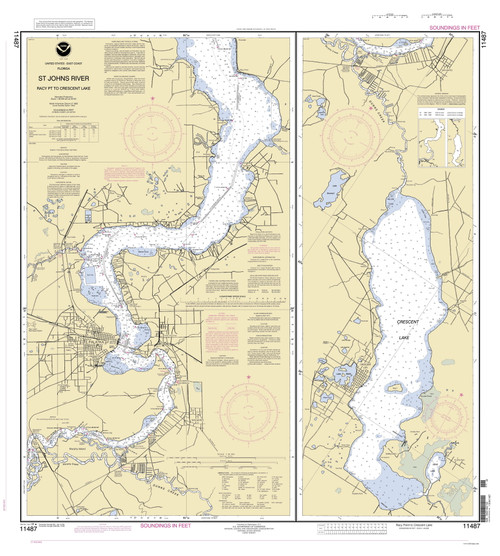 St Johns River - Racy Point to Crescent Lake 2006 - Old Map Nautical Chart AC Harbors 11487 - Florida (East Coast)