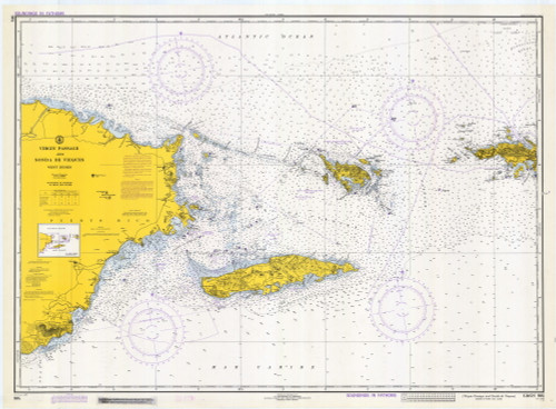 Virgin Passage and Vieques Sound 1972 - Old Map Nautical Chart AC Harbors 904 - Puerto Rico & Virgin Islands