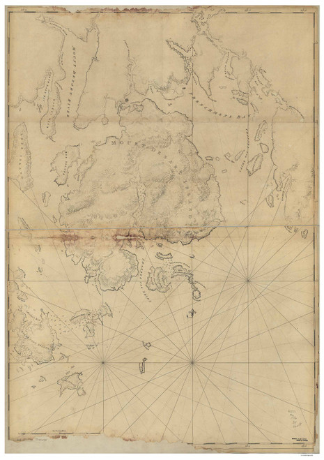 Mount Desert Island, Maine Old Map Reprint Des Barres 1776 - Cities Other