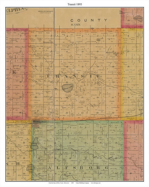 Transit, Sibley Co. Minnesota 1893 Old Town Map Custom Print - Sibley Co.