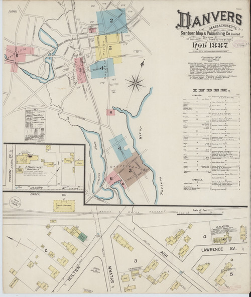 Danvers, 1887 - Old Map Massachusetts Fire Insurance Index