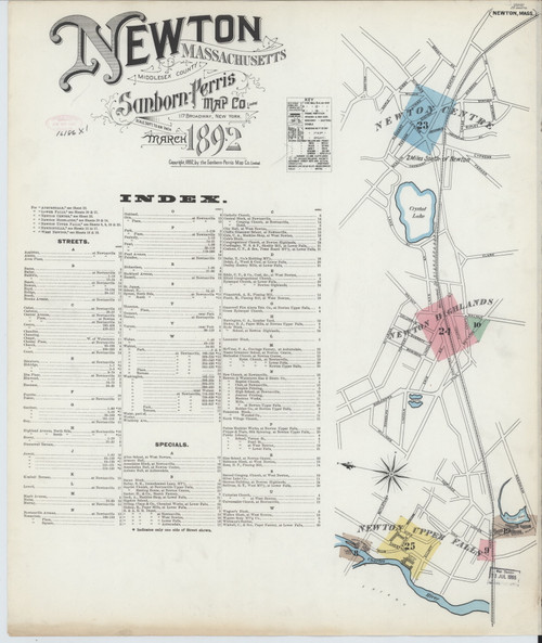 Newton, 1892 - Old Map Massachusetts Fire Insurance Index