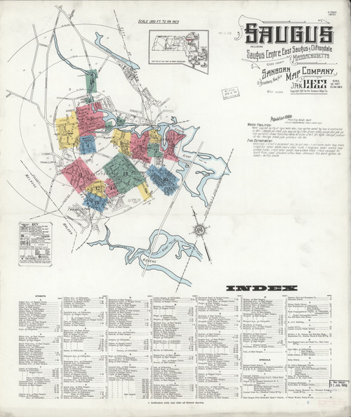 Saugus, 1922 - Old Map Massachusetts Fire Insurance Index