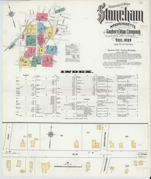 Stoneham, 1909 - Old Map Massachusetts Fire Insurance Index