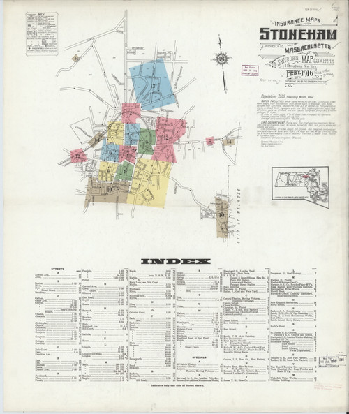 Stoneham, 1916 - Old Map Massachusetts Fire Insurance Index