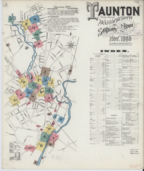 Taunton, 1893 - Old Map Massachusetts Fire Insurance Index