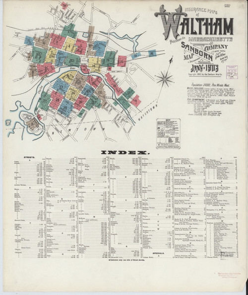 Waltham, 1903 - Old Map Massachusetts Fire Insurance Index