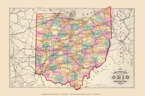 Railroad, Ohio 1872 - Old Map Reprint - Ohio State Atlas