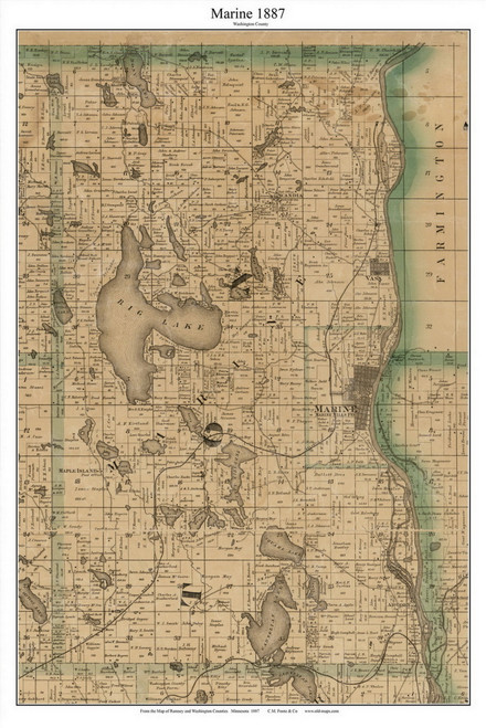 Marine, Washington Co Minnesota 1887 Old Town Map Custom Print - Ramsey & Washington Cos.