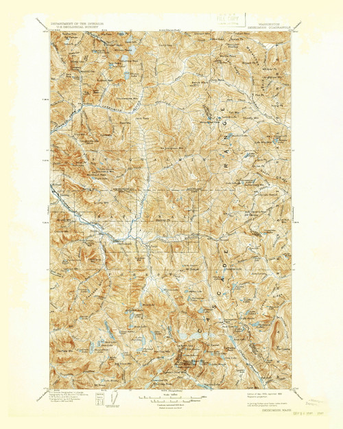 Skykomish, Washington 1905 (1932) USGS Old Topo Map Reprint 30x30 WA Quad 243758