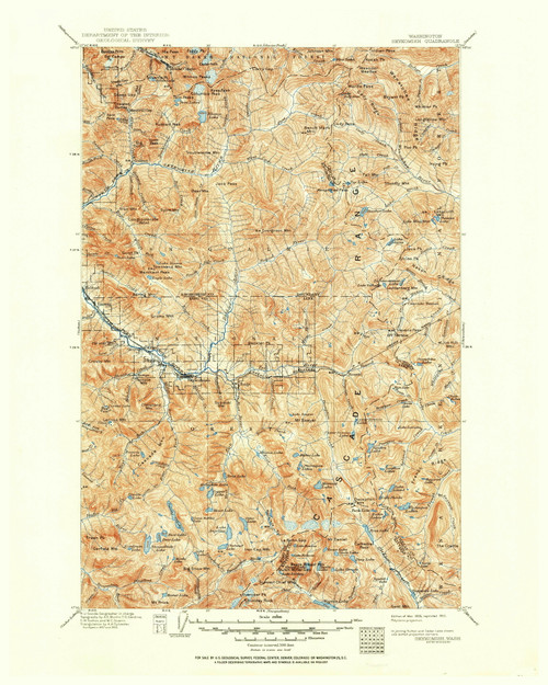 Skykomish, Washington 1905 (1950) USGS Old Topo Map Reprint 30x30 WA Quad 243761