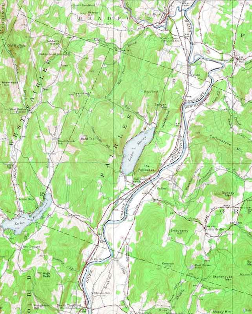 Fairlee VT 1931 USGS Old Topo Map - Town Composite Orange Co.