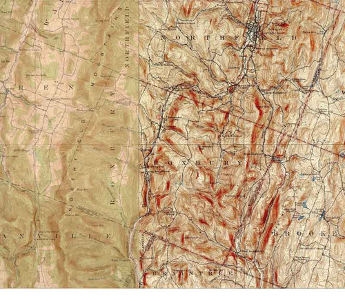 Roxbury VT 1921-1924 USGS Old Topo Map - Town Composite Washington Co.