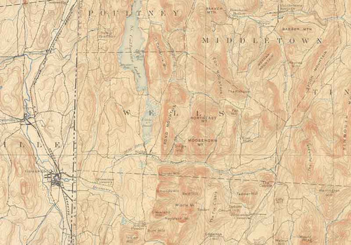 Wells VT 1897-1906 USGS Old Topo Map - Town Composite Rutland Co.