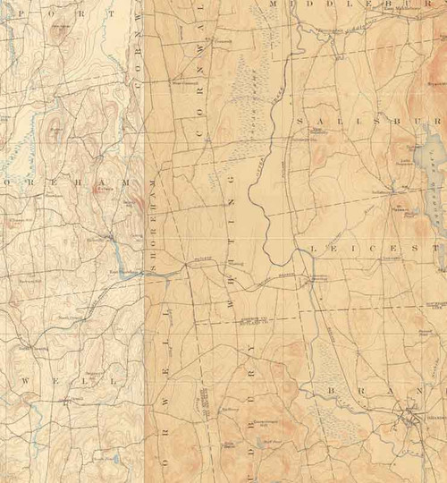 Whiting VT 1904 USGS Old Topo Map - Town Composite Addison Co.