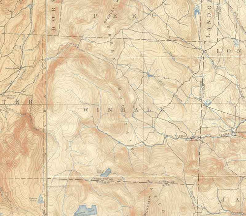 Winhall VT 1899-1900 USGS Old Topo Map - Town Composite Bennington Co.