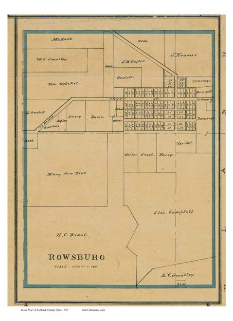 Rowsburg - Perry, Ohio 1897 Old Town Map Custom Print - Ashland Co.