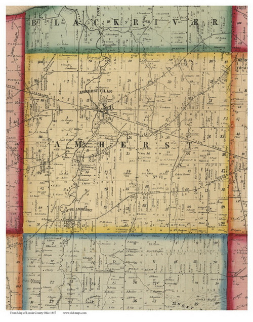 Amherst, Ohio 1857 Old Town Map Custom Print - Lorain Co.