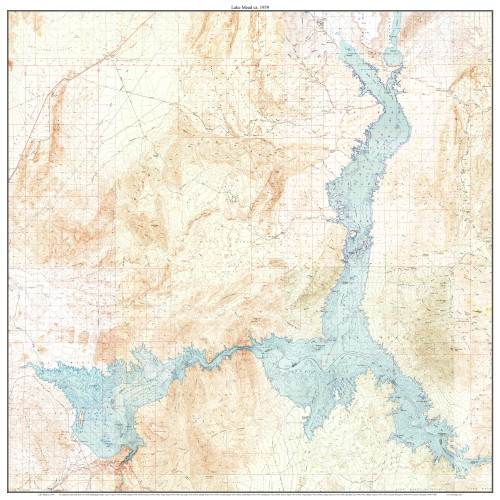 Lake Mead 1959 - Custom USGS Old Topo Map - Nevada