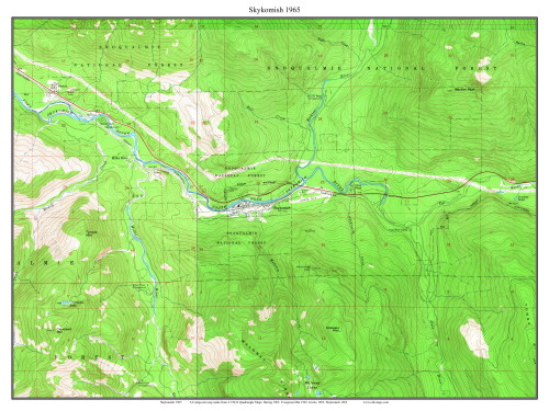 Skykomish 1965 - Custom USGS Old Topo Map - Washington State 7x7