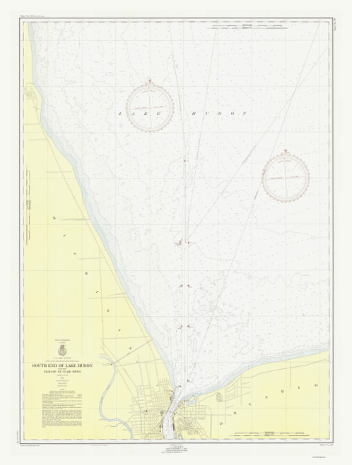 South End of Lake Huron 1954 Lake Huron Harbor Chart Reprint Great Lakes 5 - 511