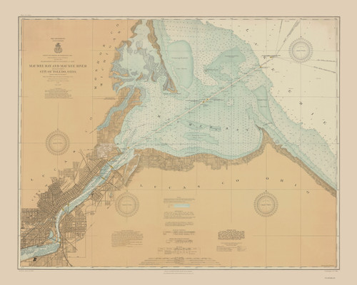 Toledo Harbor 1910 Lake Erie Harbor Chart Reprint Great Lakes Harbors #3 - 374