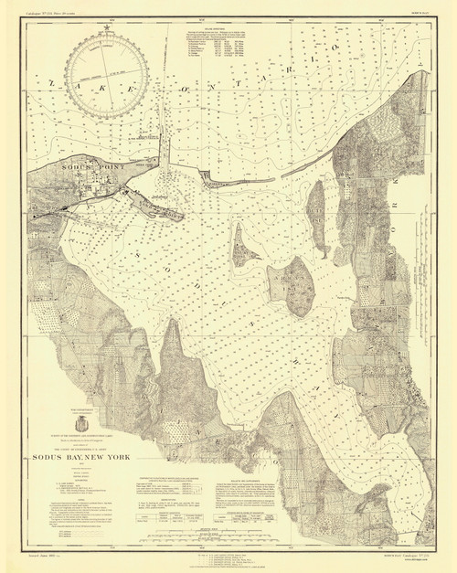 Great Sodus Bay 1932 Lake Ontario Harbor Chart Reprint Great Lakes 2 - 234