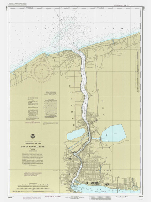 Lower Niagara Harbor 1985 Lake Ontario Harbor Chart Reprint Great Lakes 2 - 256