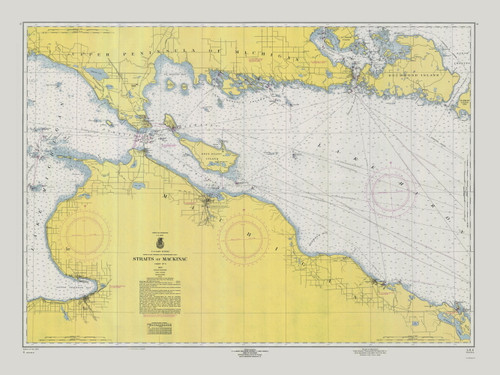 Straits of Mackinac 1960 Northwest Lake Huron Harbor Chart Reprint Great Lakes 6 - 6