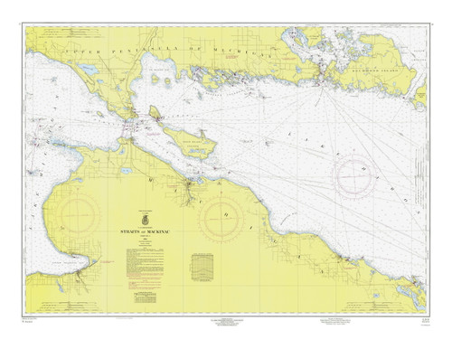 Straits of Mackinac 1964 Northwest Lake Huron Harbor Chart Reprint Great Lakes 6 - 6