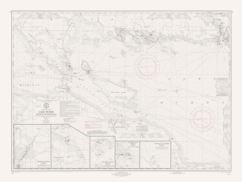 De Tour Passage to Waugoshance Point 1973 Northwest Lake Huron Harbor Chart Reprint Great Lakes 6 - 60